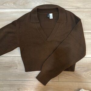 Brown collared sweater